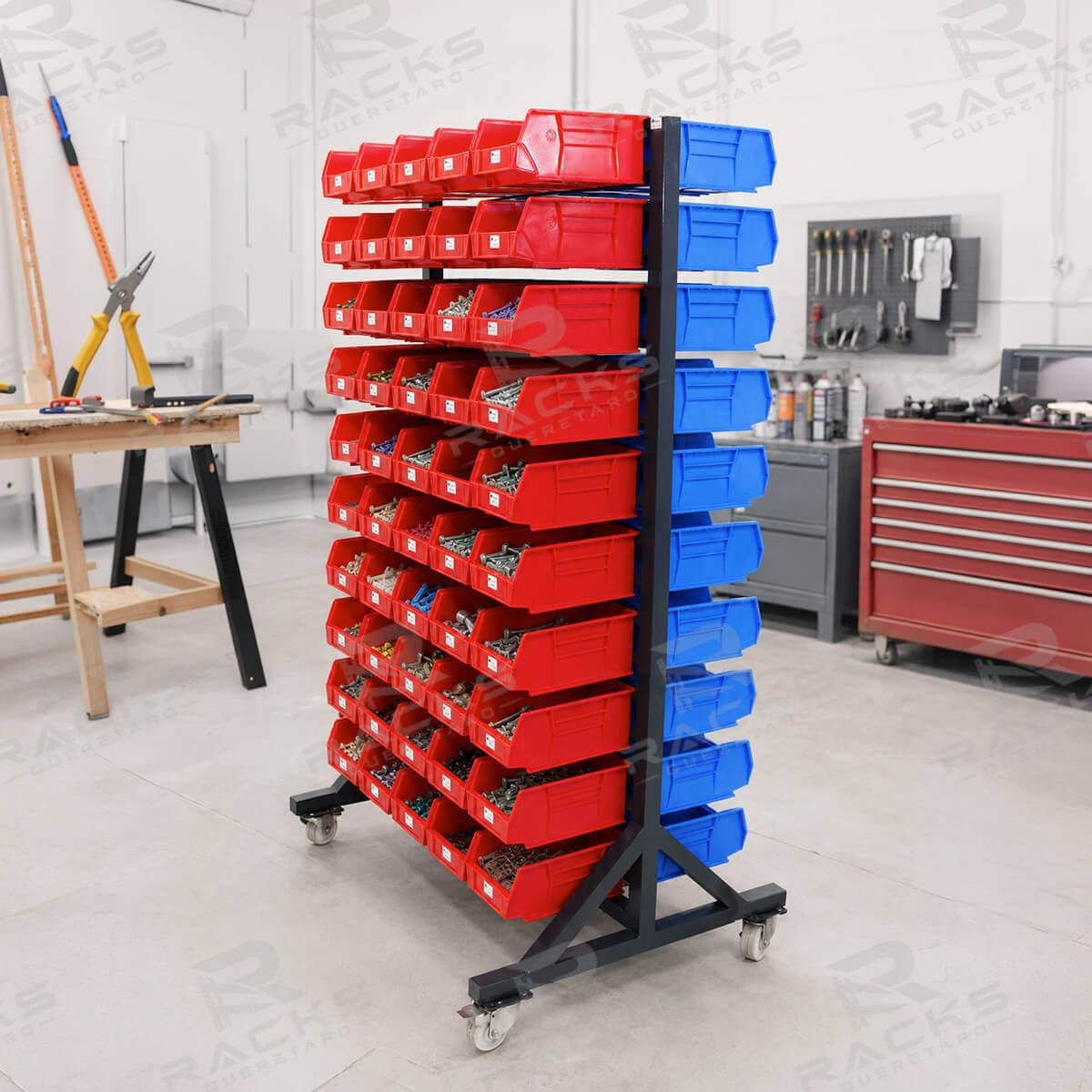 Exhibidor Doble Con 100 Gavetas Plasticas N3-Mexico-Queretaro-00